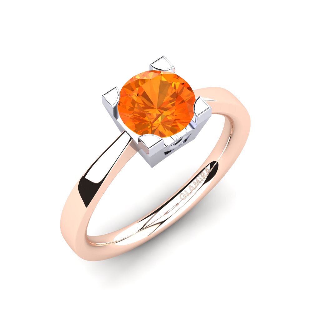 Orange Sapphire Engagement Ring Calmar 1.0 crt
