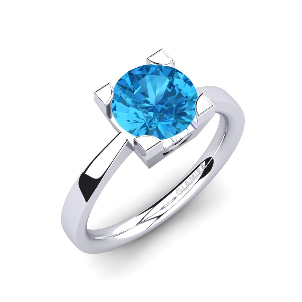 Blue Topaz Engagement Ring Calmar 1.6 crt