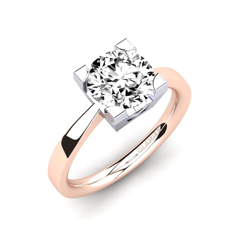 18k Rose & White Gold Engagement Ring Calmar 1.6 crt