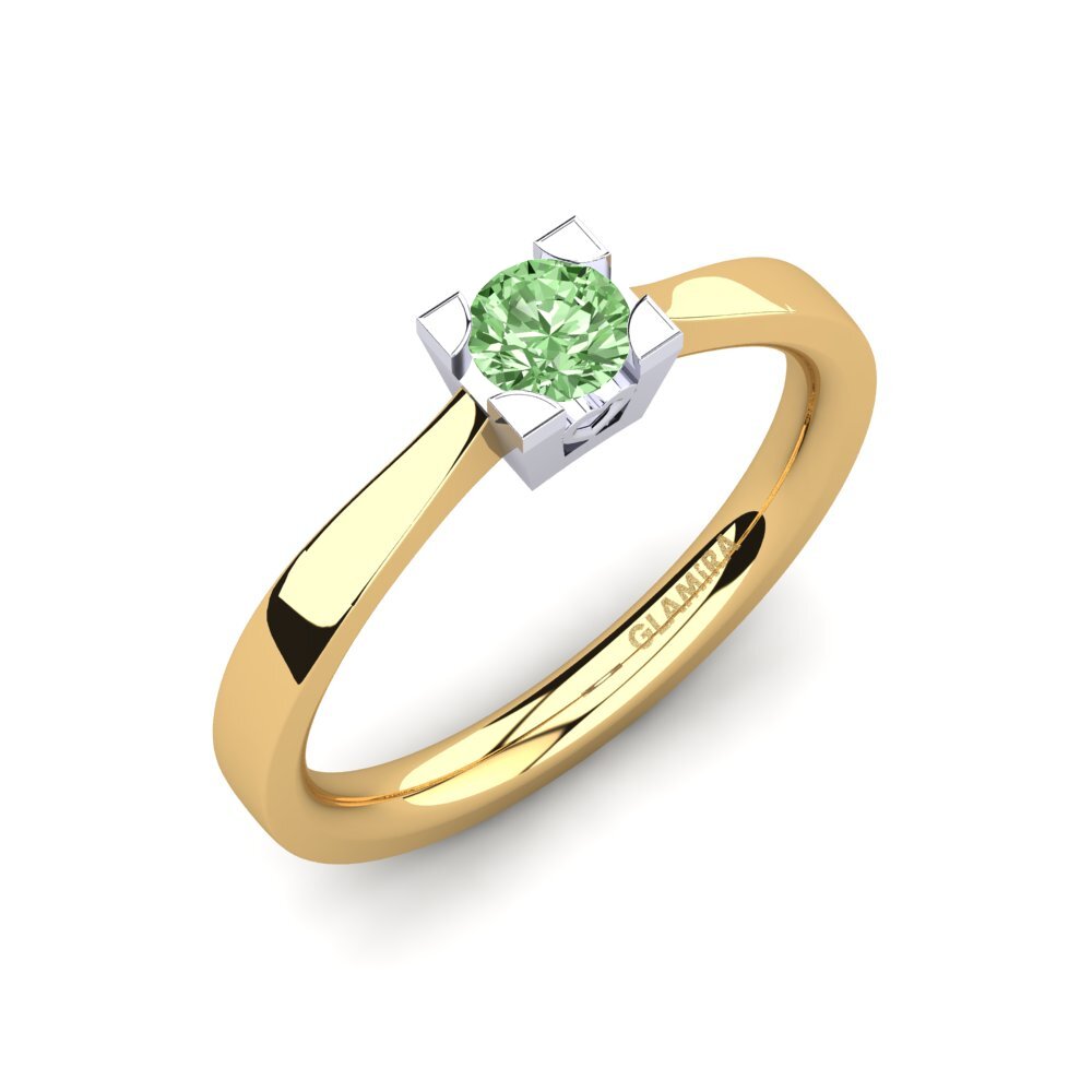 18k Oro Amarillo & Blanco Anillo de compromiso Calmar 0.25crt