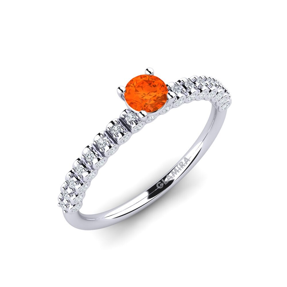Fire Opal Engagement Ring Cannoli