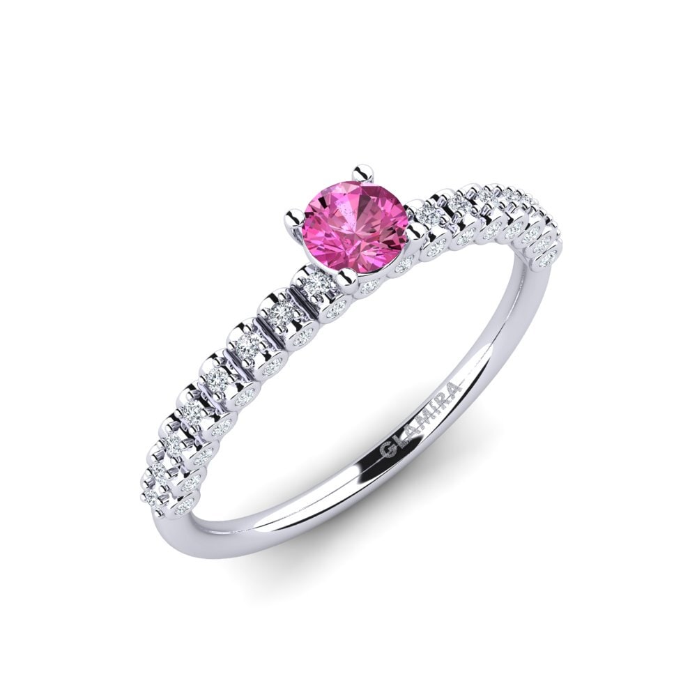 Pink Topaz Engagement Ring Cannoli