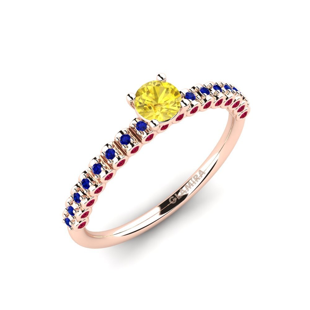 14k Oro Rosa Anillo de compromiso Cannoli