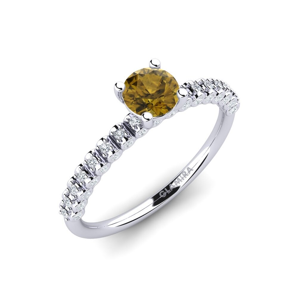 Brown Zircon Engagement Ring Cannoli 0.5 crt