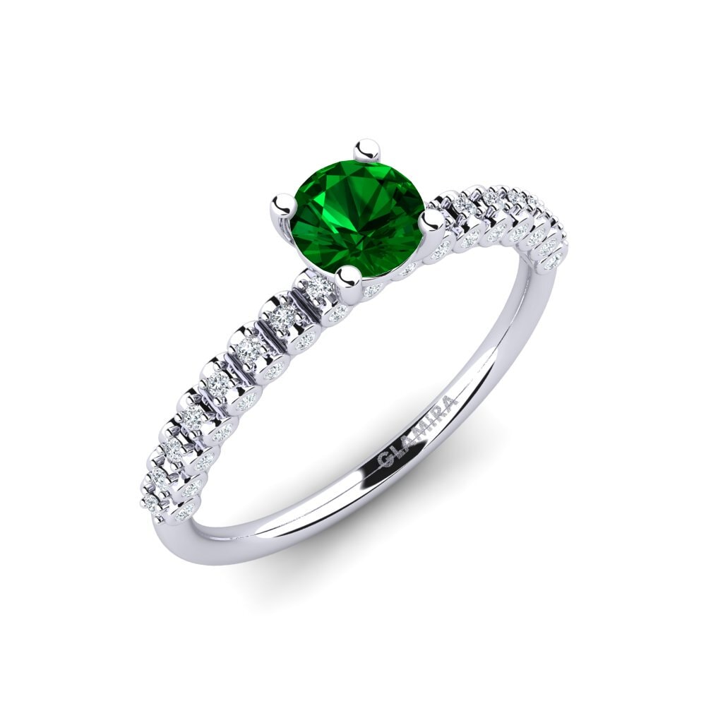 Green Zirconia Engagement Ring Cannoli 0.5 crt