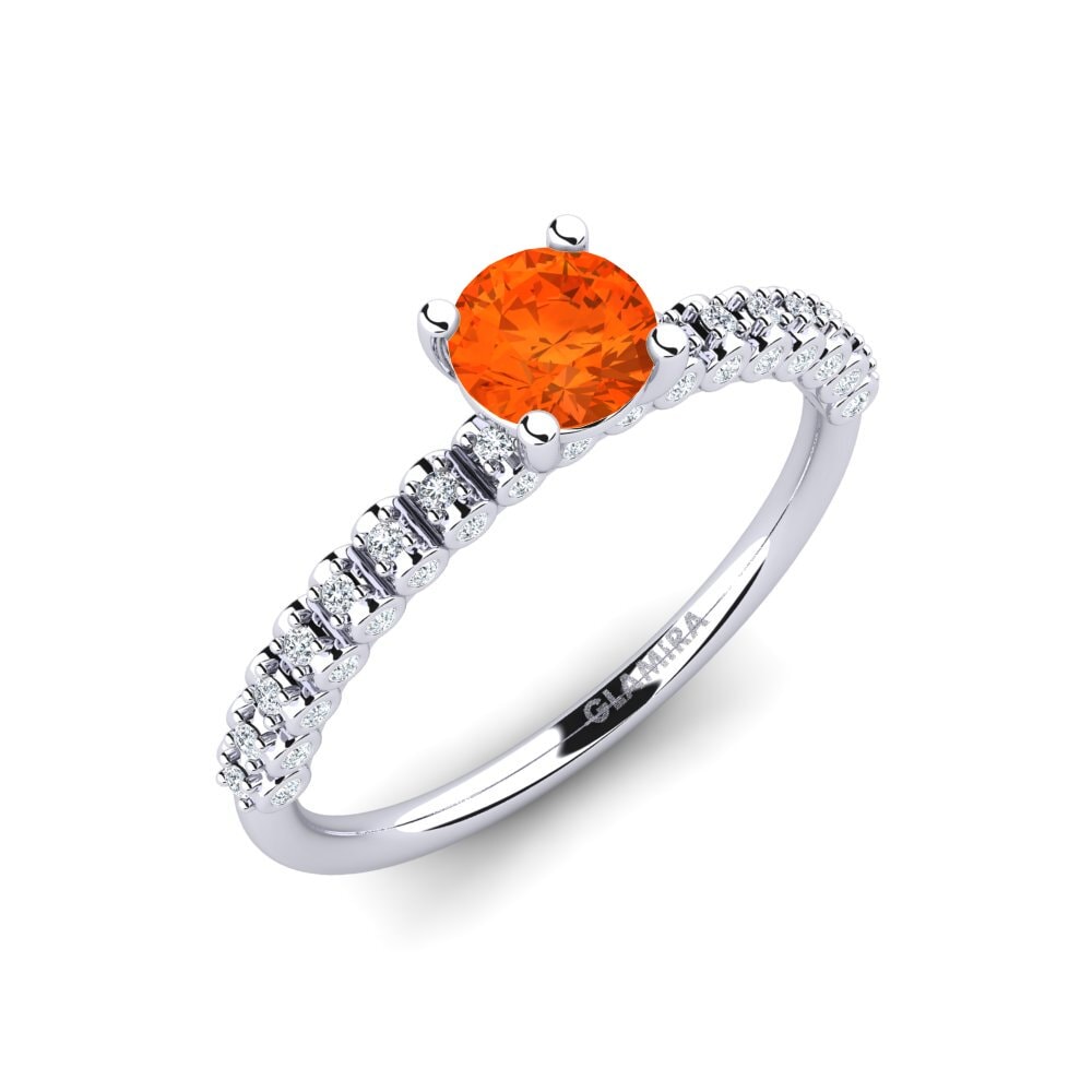 Fire Opal Engagement Ring Cannoli 0.5 crt