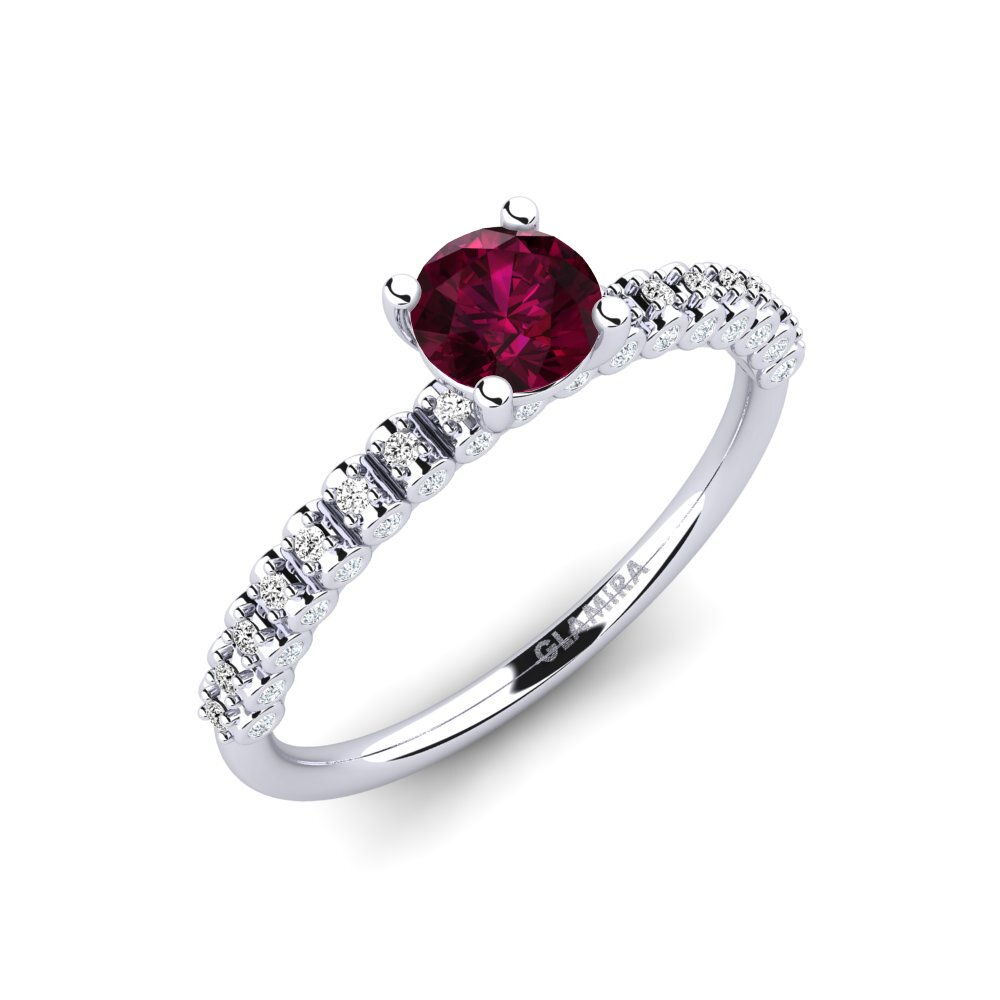 Rhodolite Garnet Engagement Ring Cannoli 0.5 crt