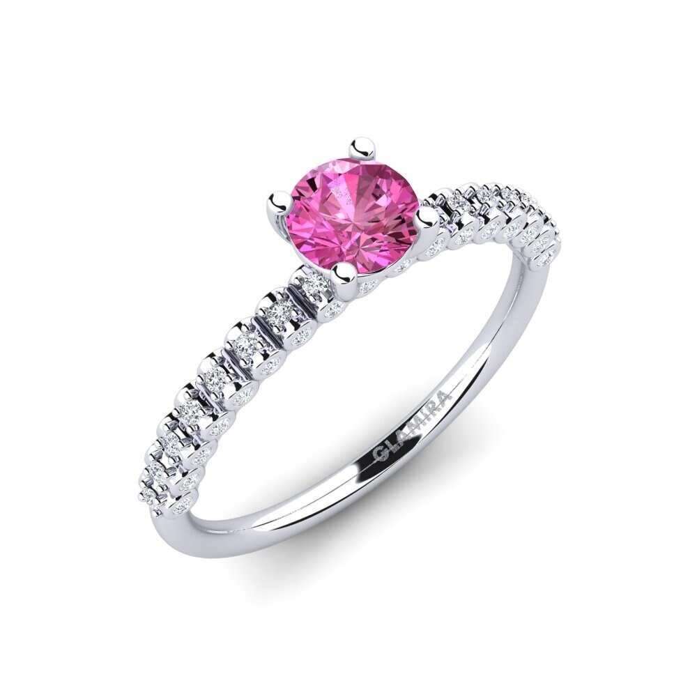 Pink Topaz Engagement Ring Cannoli 0.5 crt