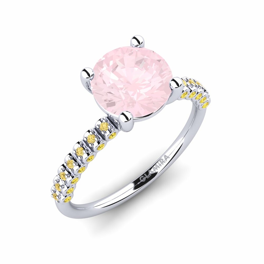 Rose Quartz Engagement Ring Cannoli 2.0 crt