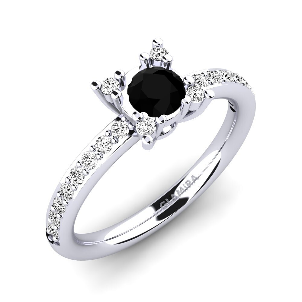 Black Onyx Engagement Ring Eglontina