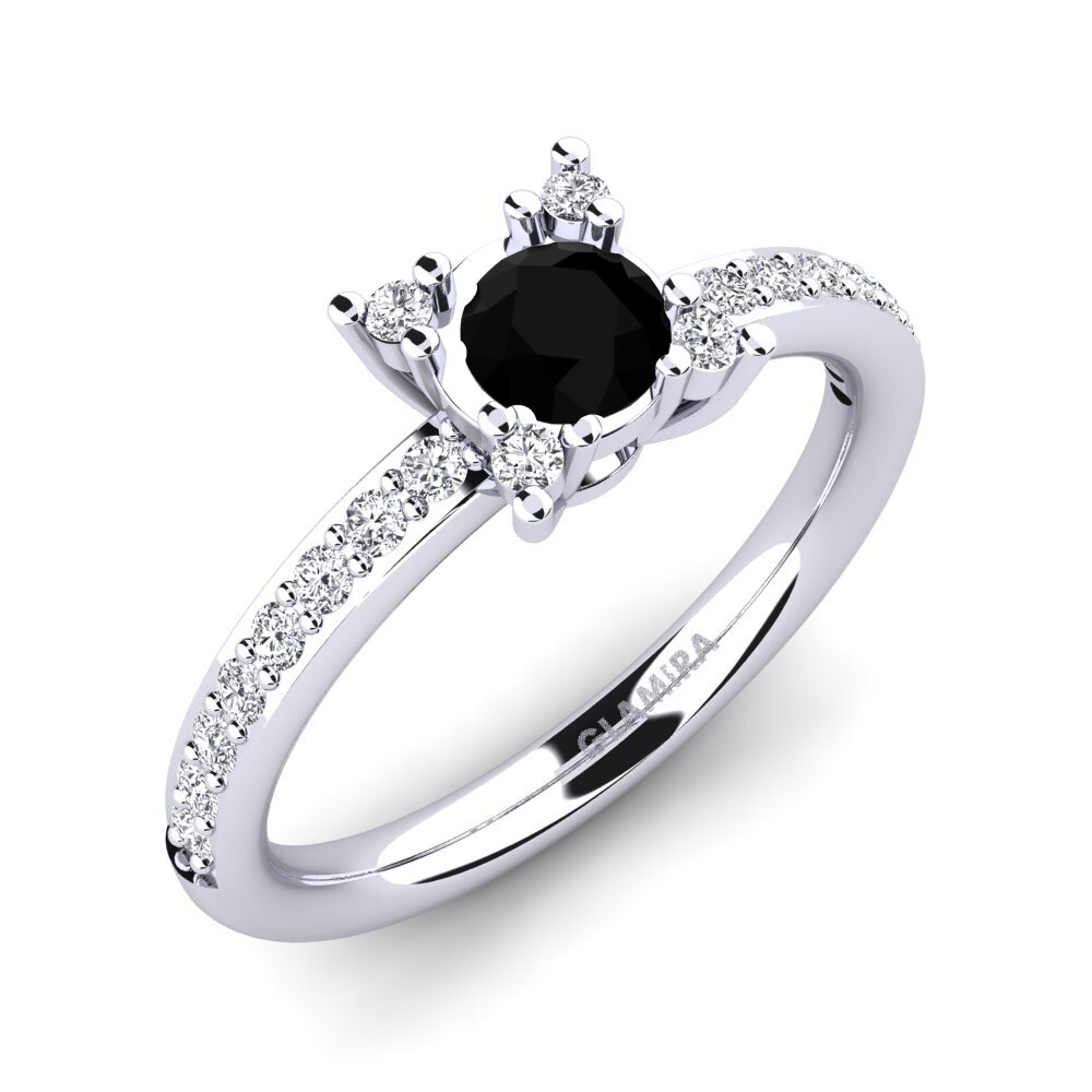Black Diamond Engagement Ring Eglontina