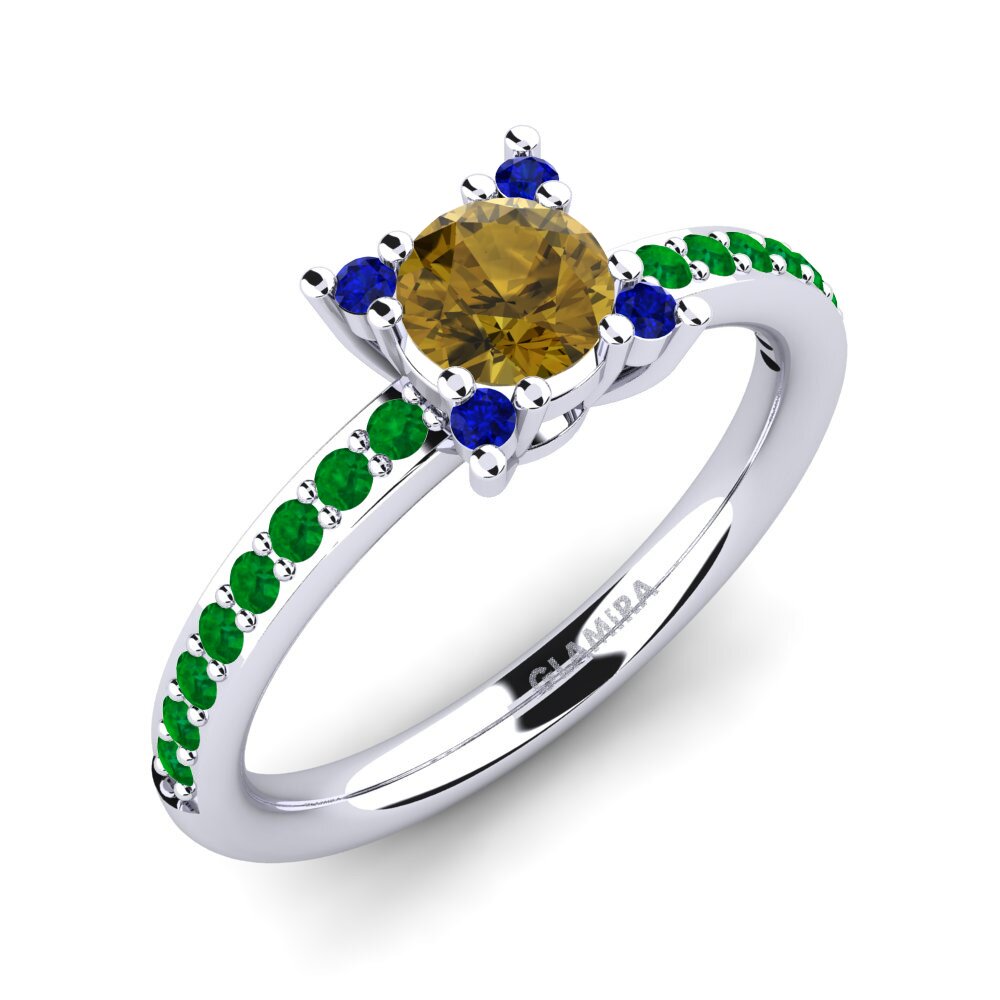 Brown Zircon Engagement Ring Eglontina