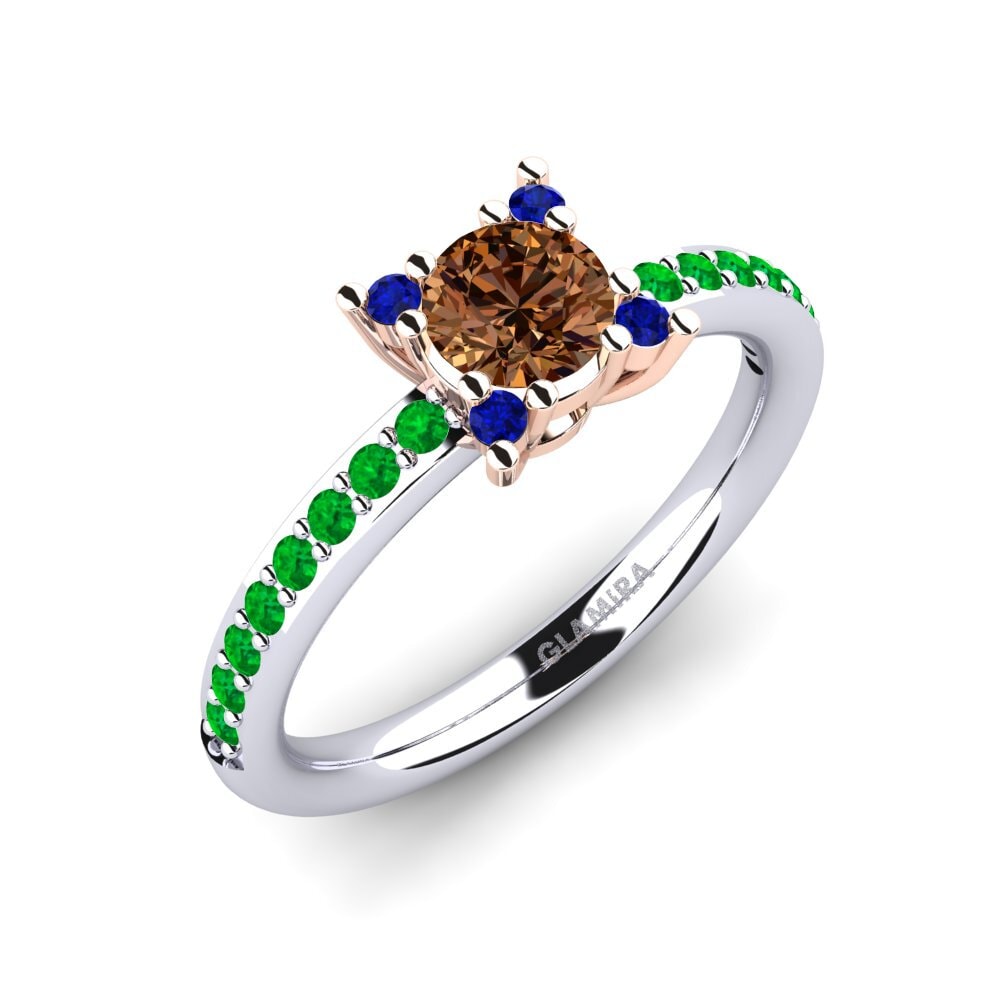 18k White & Rose Gold Engagement Ring Eglontina