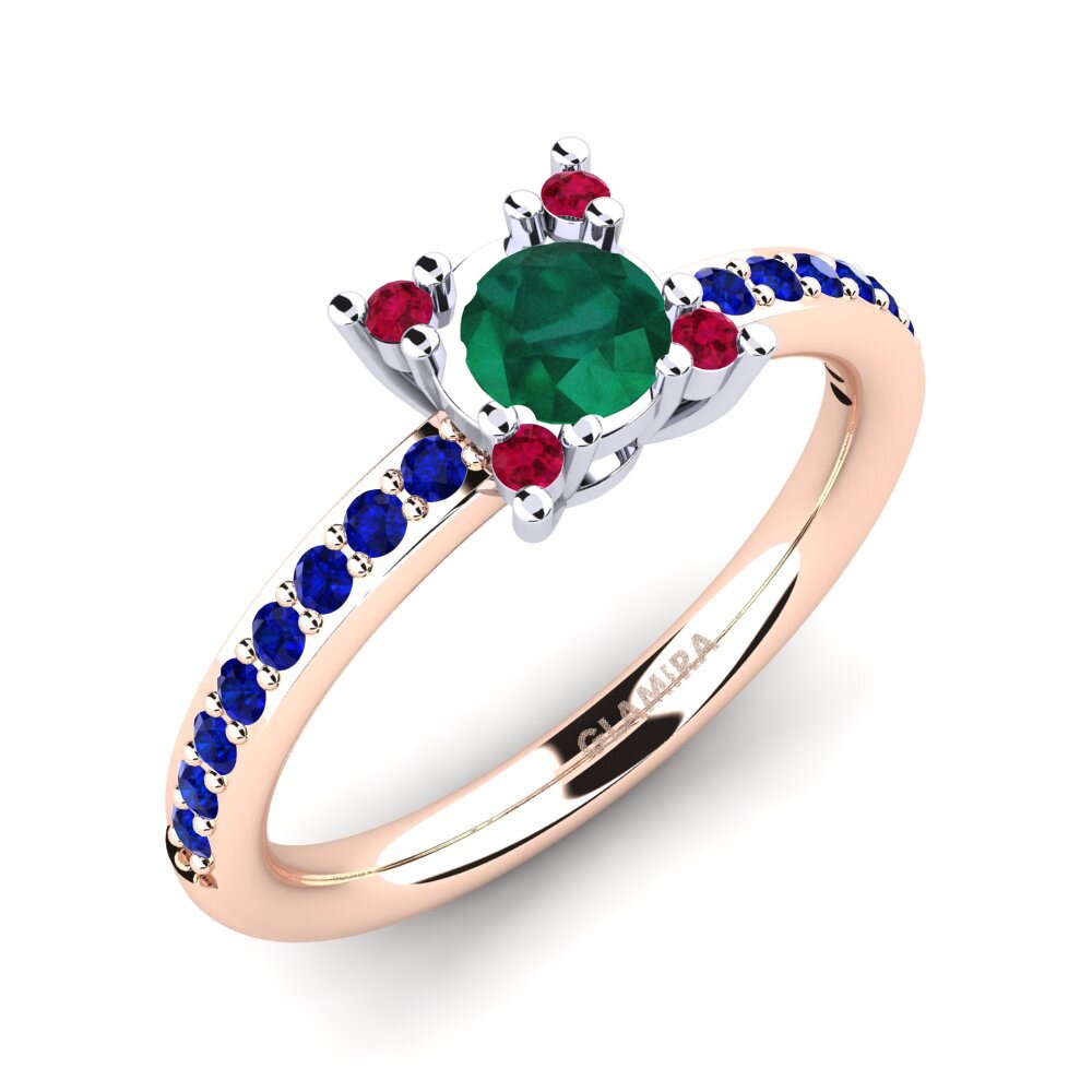 18ct Rose & White Gold Engagement Ring Eglontina