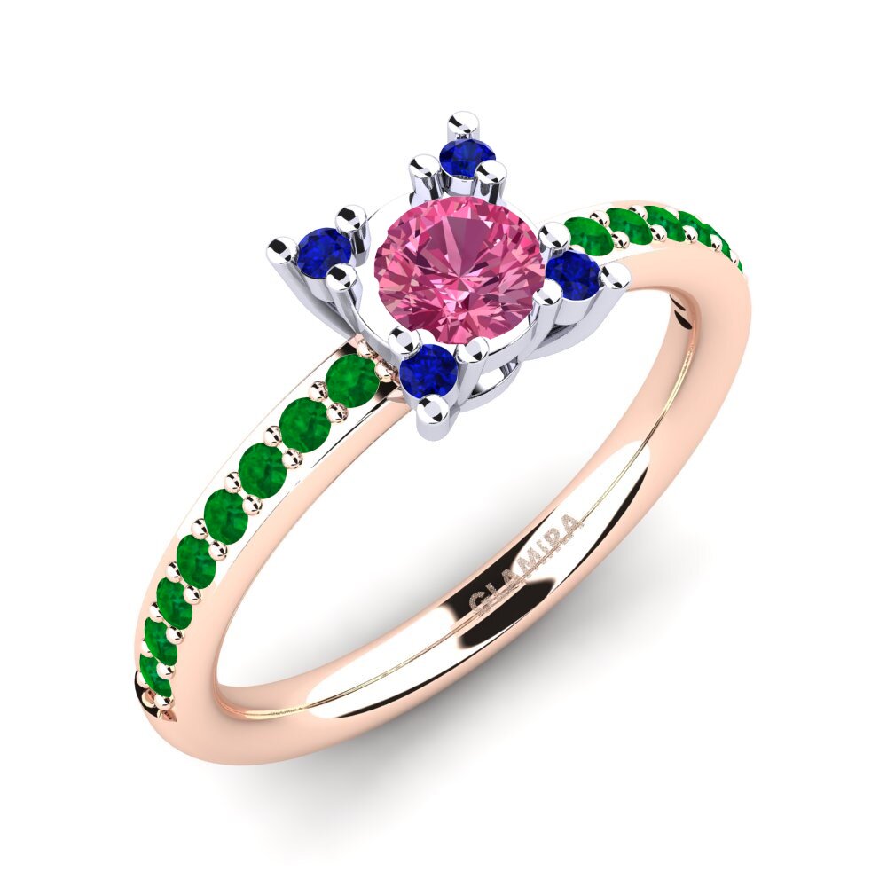 14k Oro Rosa & Blanco Anillo de compromiso Eglontina