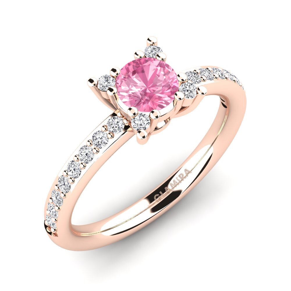 14ct Rose Gold Pink Sapphire Engagement Ring Eglontina