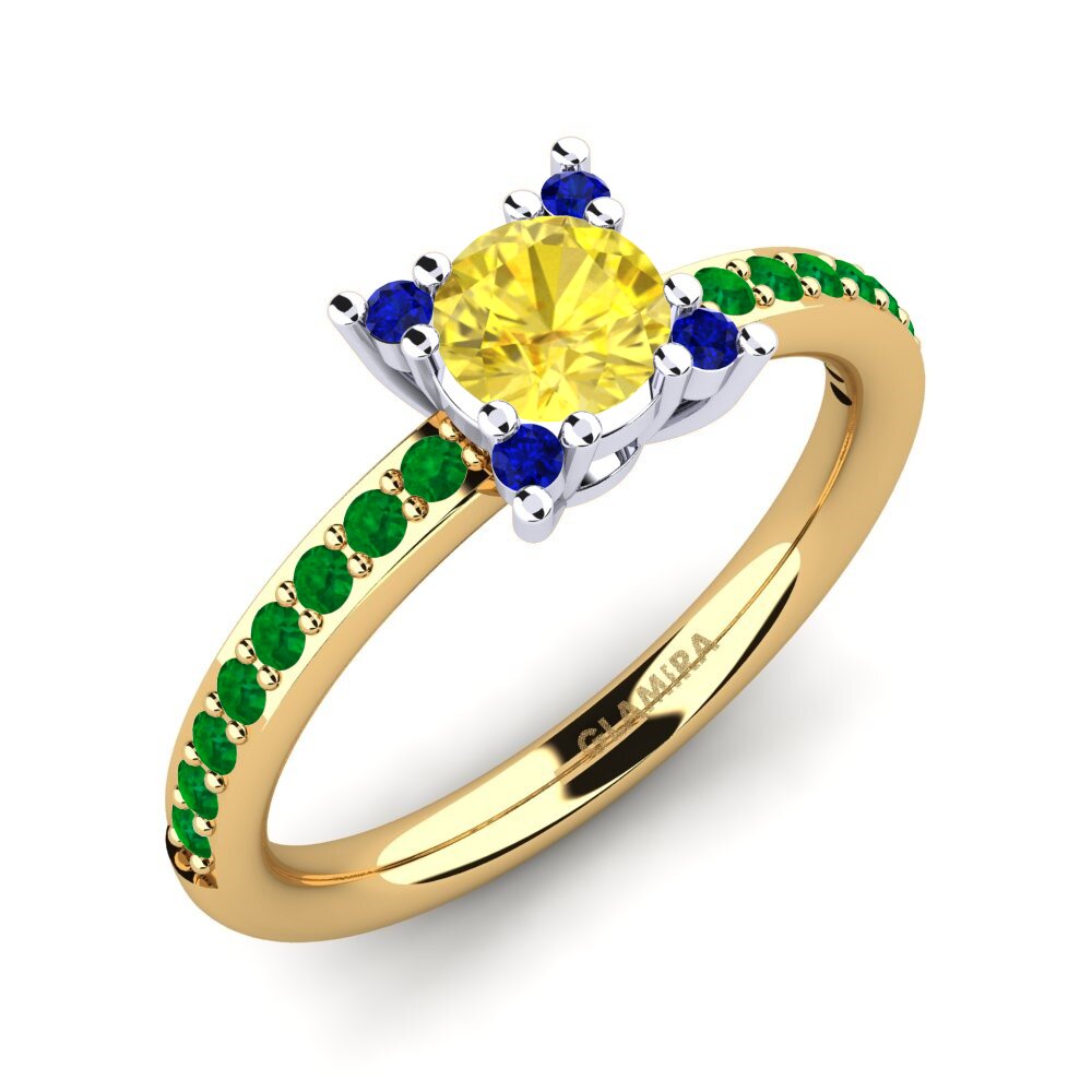 9K Yellow & White Gold Engagement Ring Eglontina