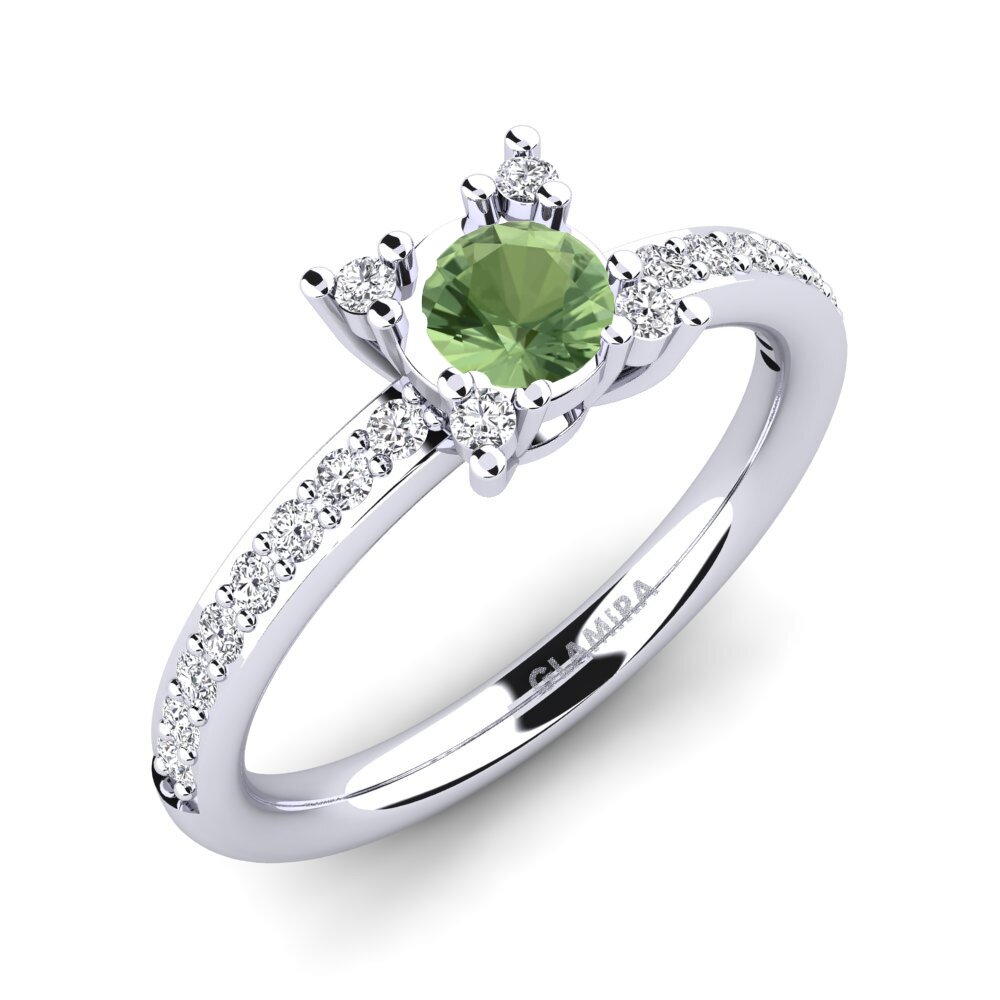 Zafiro Verde Anillo de compromiso Eglontina