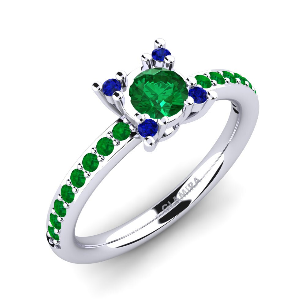 Emerald (Lab Created) Engagement Ring Eglontina