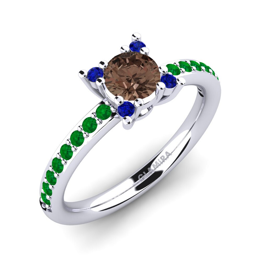 Smoky Quartz Engagement Ring Eglontina