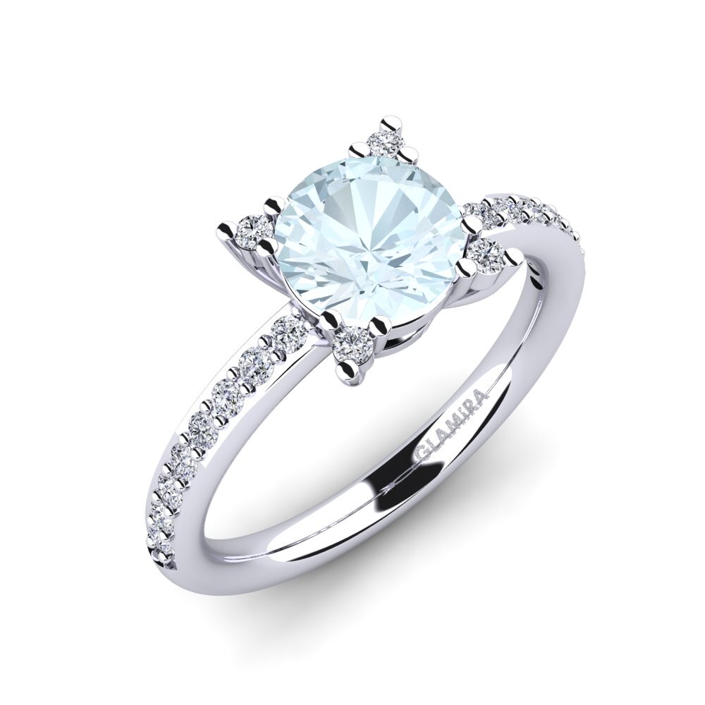 Aquamarine Engagement Ring Eglontina 1.25 crt
