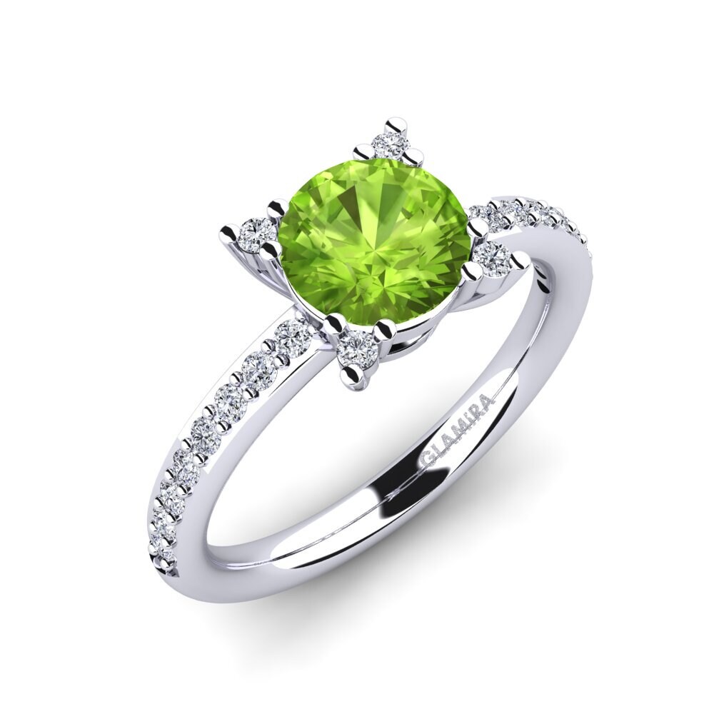 Peridot Engagement Ring Eglontina 1.25 crt