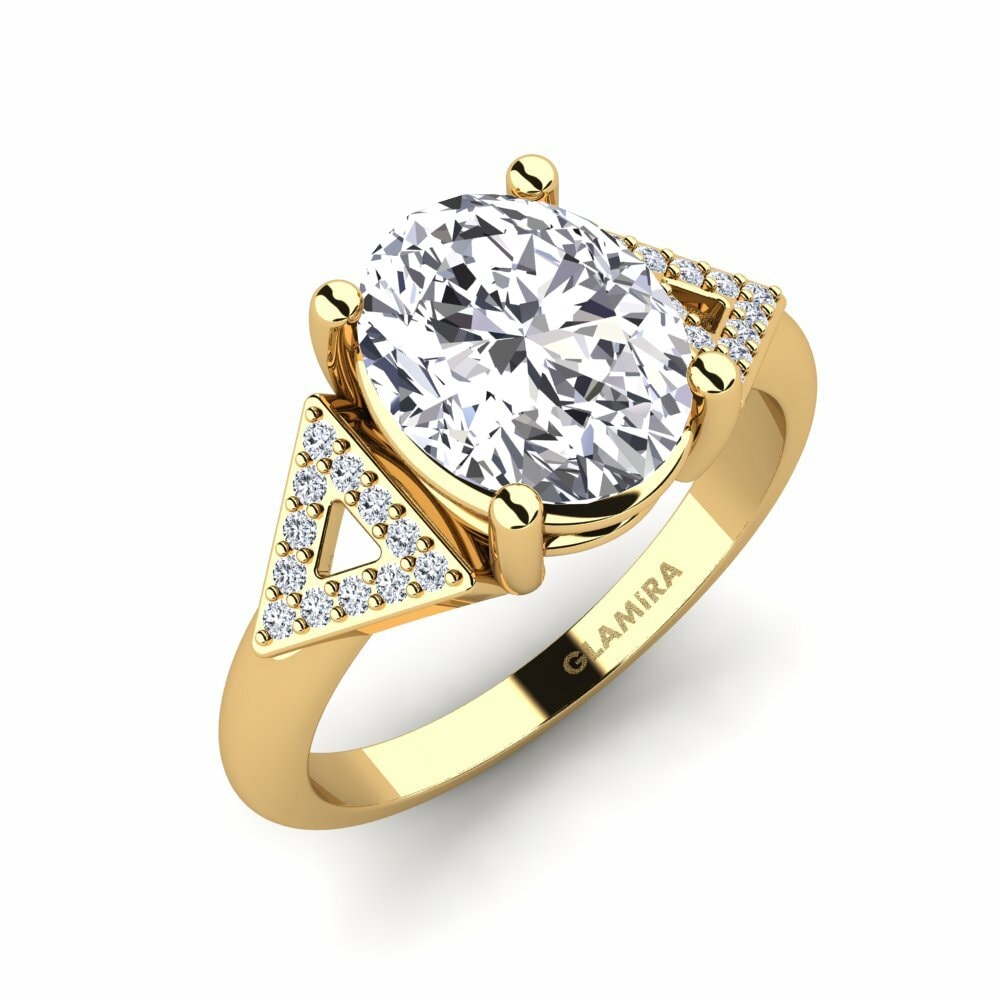 Side-Stone Diamond 14k Yellow Gold Engagement Ring Jerkayla