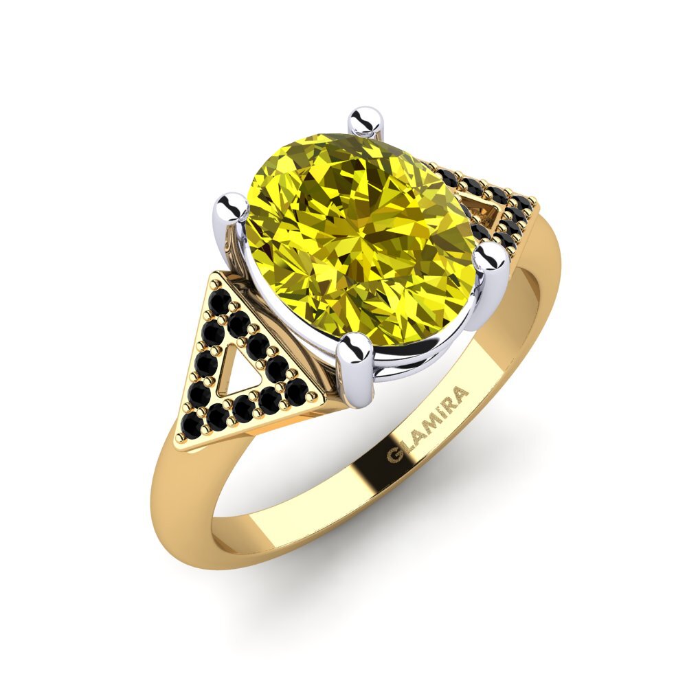 14k Oro Amarillo/Blanco Anillo de compromiso Jerkayla