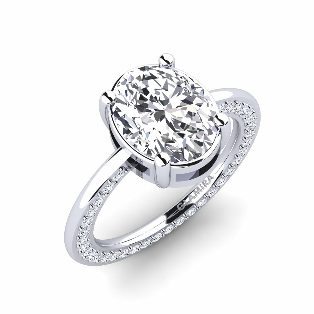 橢圓形 鑽石 訂婚戒指 Jokina