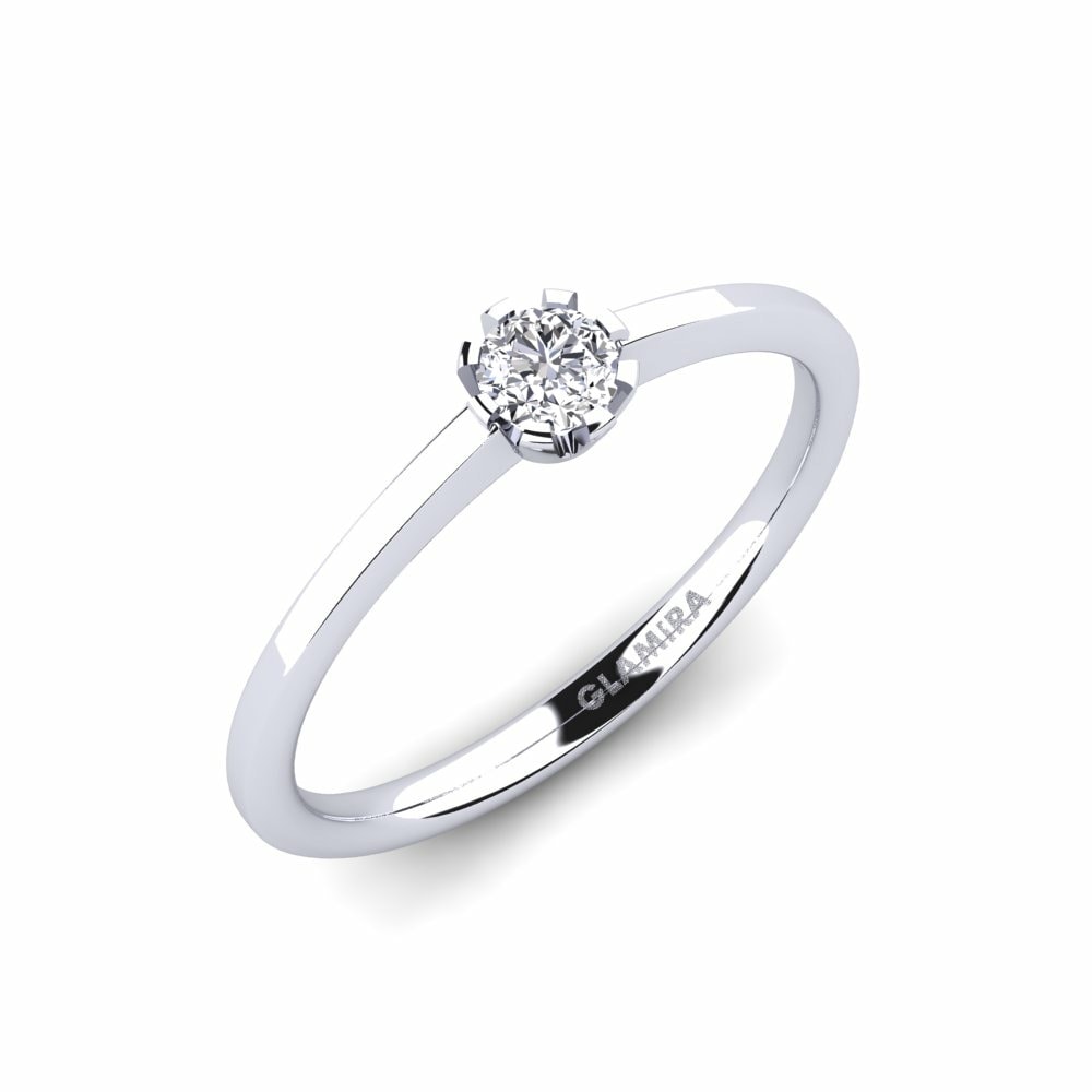 Classic Solitaire Engagement Rings Linderoth 585 White Gold Diamond