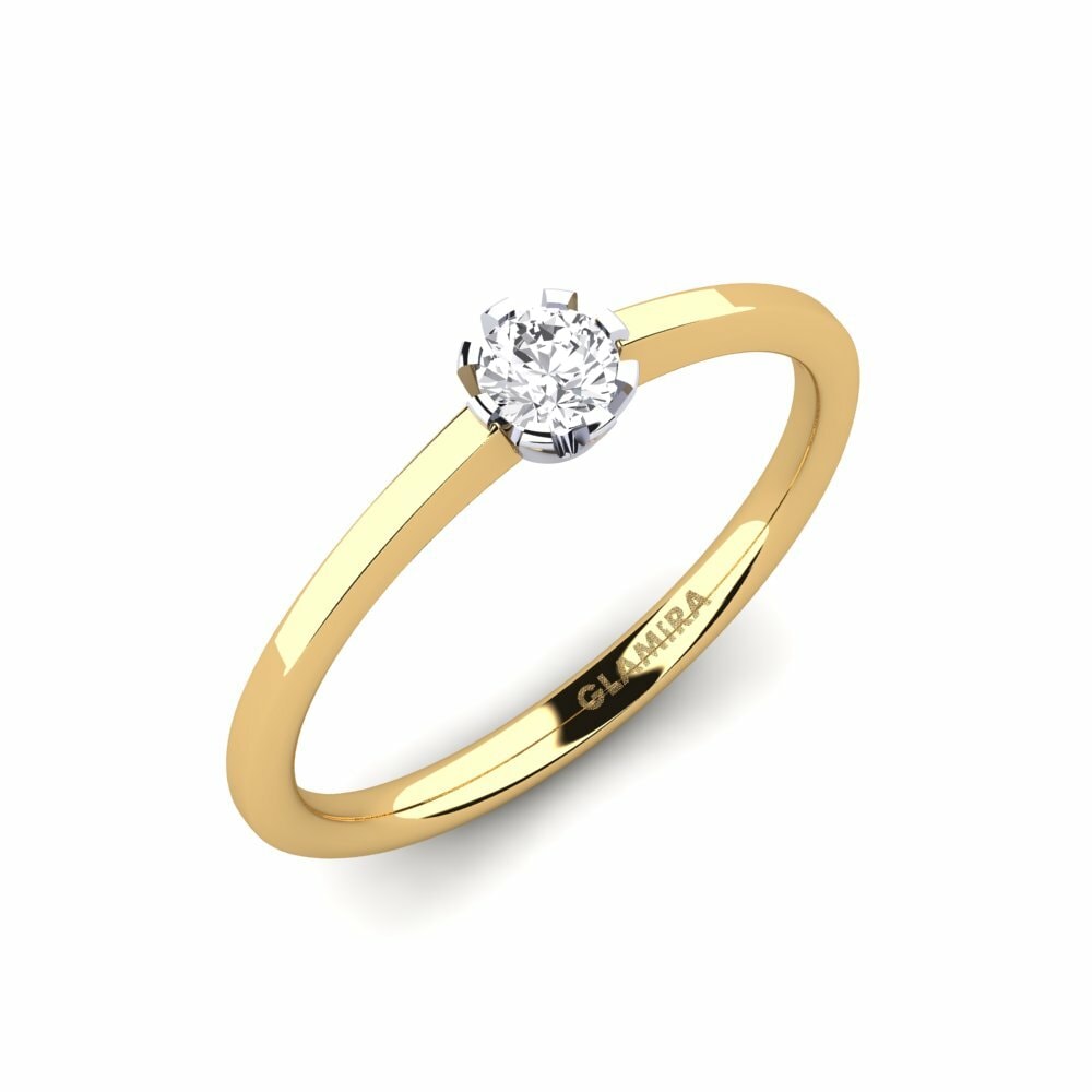 9k Yellow & White Gold Engagement Ring Linderoth