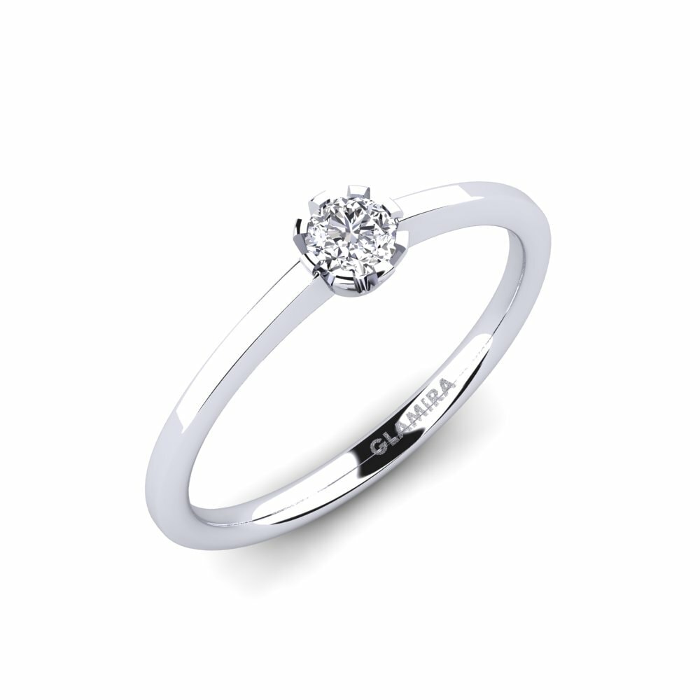 White Silver Engagement Ring Linderoth