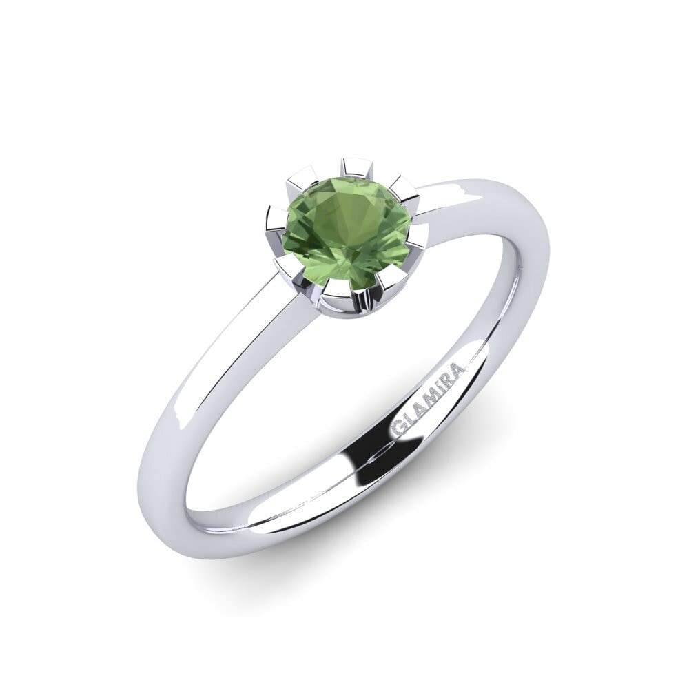 Anillo de compromiso Linderoth 0.5 crt Zafiro Verde