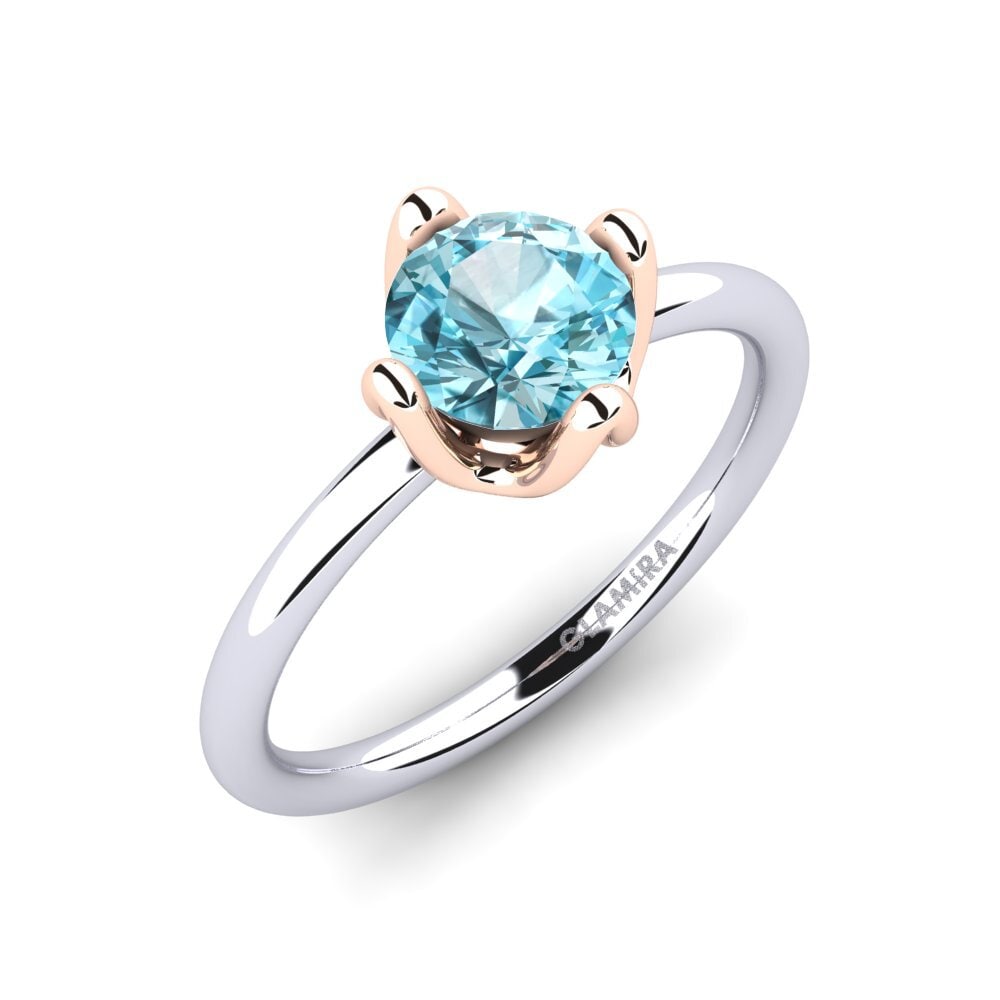 Blue Zircon Engagement Ring Loredana 1.0 crt
