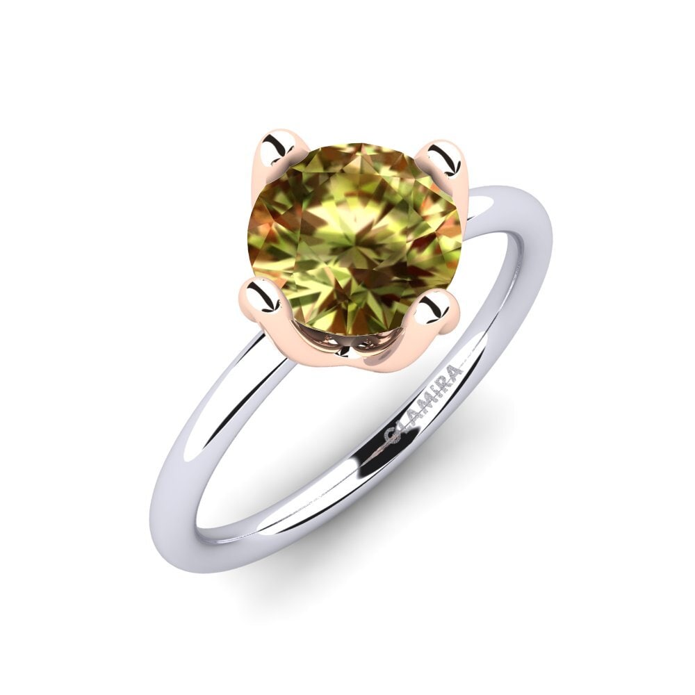 14ct White / Rose Gold Sultan Stone Engagement Ring Loredana 2.0 crt
