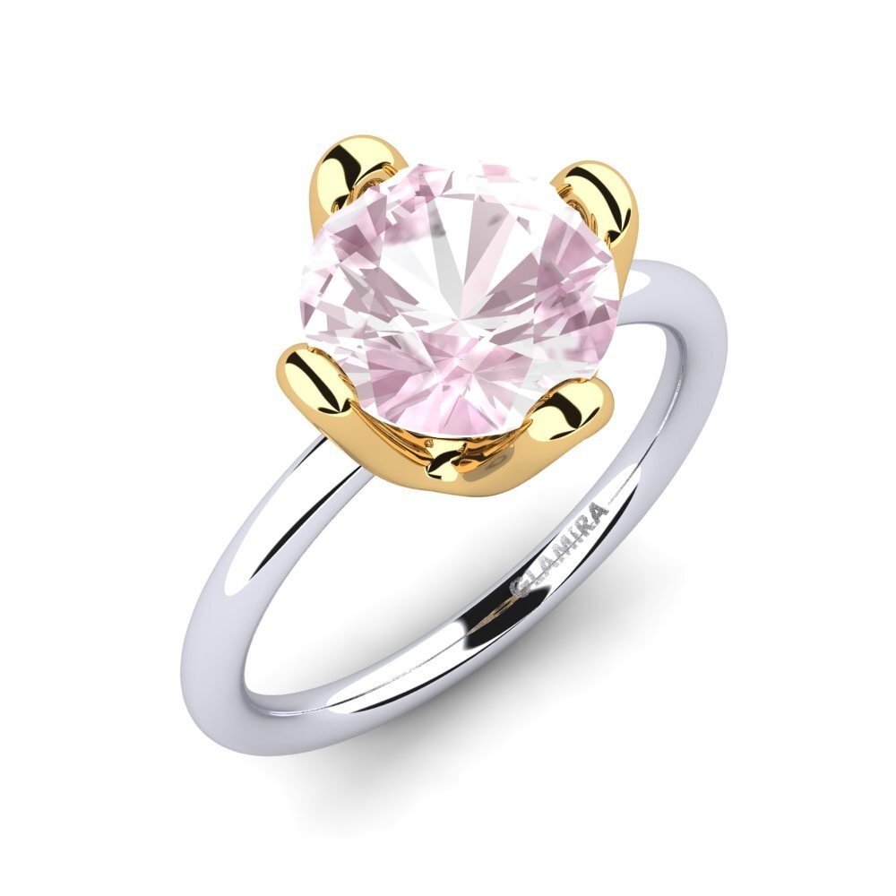 14ct White / Yellow Gold Kunzite Engagement Ring Loredana 3.0 crt