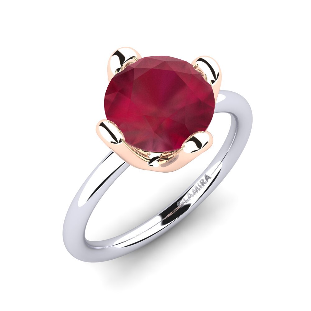 14ct White / Rose Gold Engagement Ring Loredana 3.0 crt