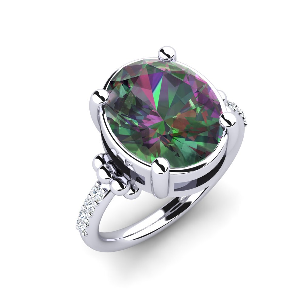 18ct White Gold Mystic Topaz Ring Lusiana