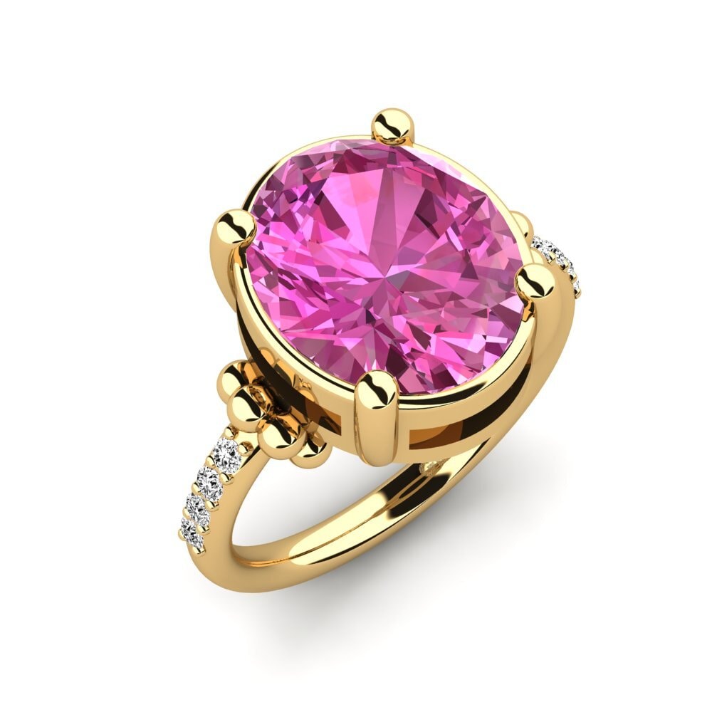 9k Oro Amarillo Topacio Rosa Anillo Lusiana