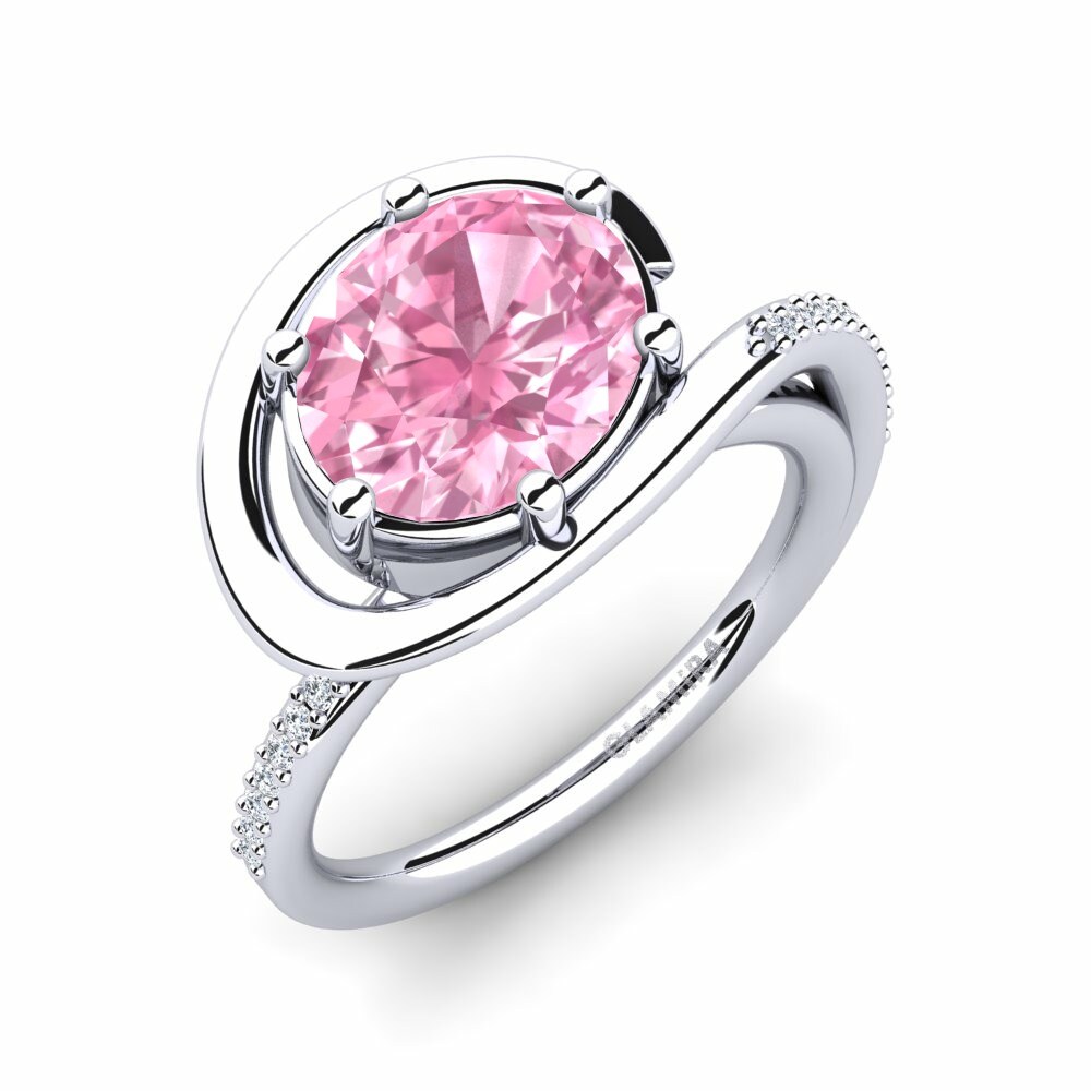 橢圓形 Exclusive 粉紅色藍寶石 訂婚戒指 Lutrelle