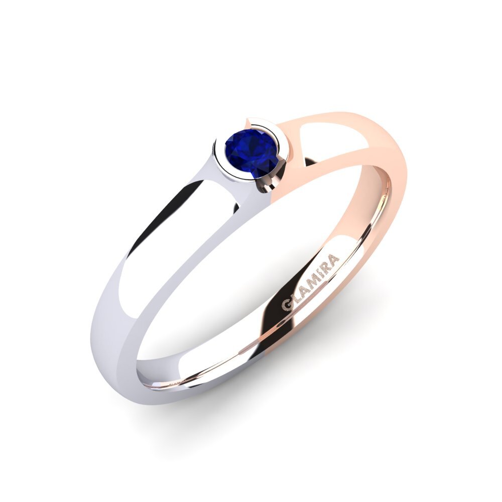 14ct White / Rose Gold Sapphire Engagement Ring Sabrina 0.1 crt
