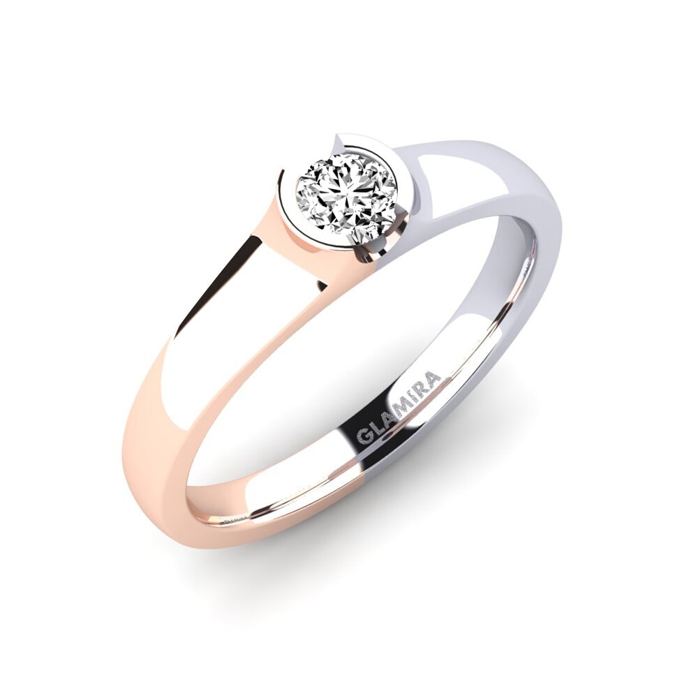 9ct Rose / White Gold Moissanite Engagement Ring Sabrina 0.25 crt