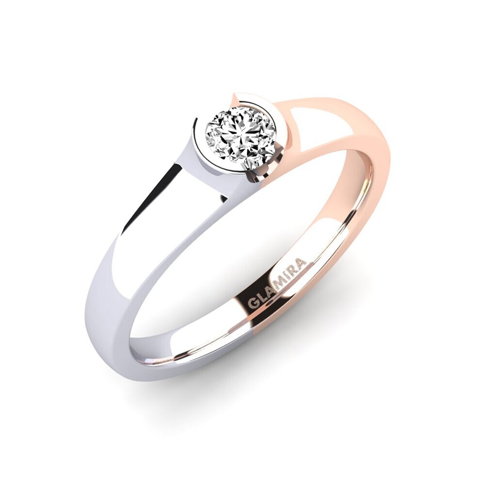9ct White / Rose Gold Moissanite Engagement Ring Sabrina 0.25 crt