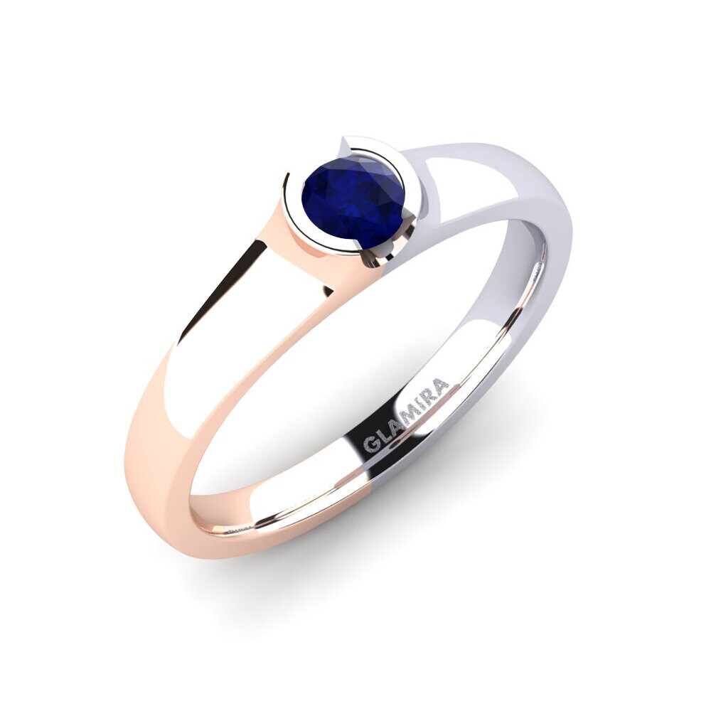 14ct Rose / White Gold Sapphire Engagement Ring Sabrina 0.25 crt