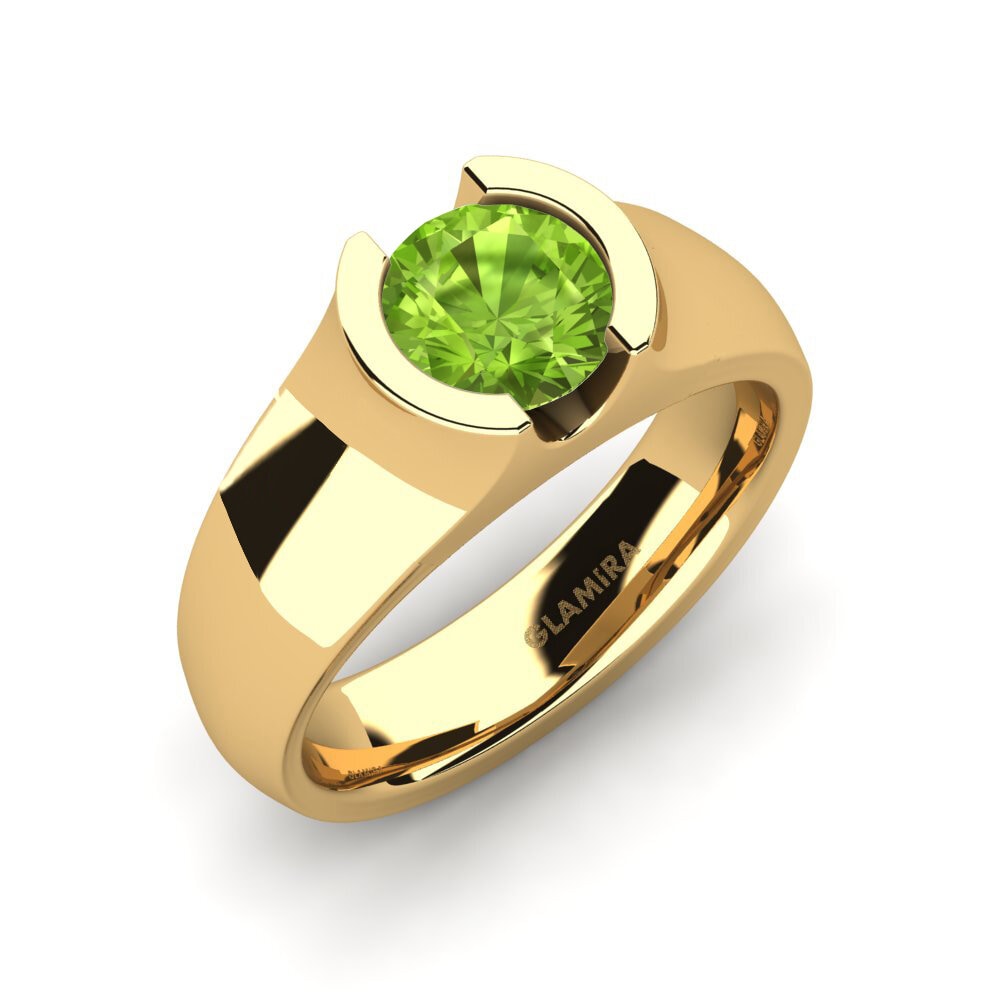 9k Oro Amarillo Peridoto Anillo de compromiso Sabrina 1.0 crt