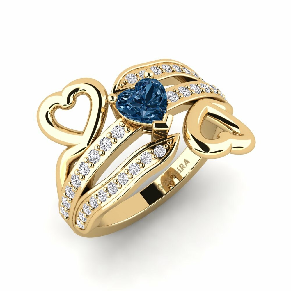 Diamante Azul Anel Feminino Nocha