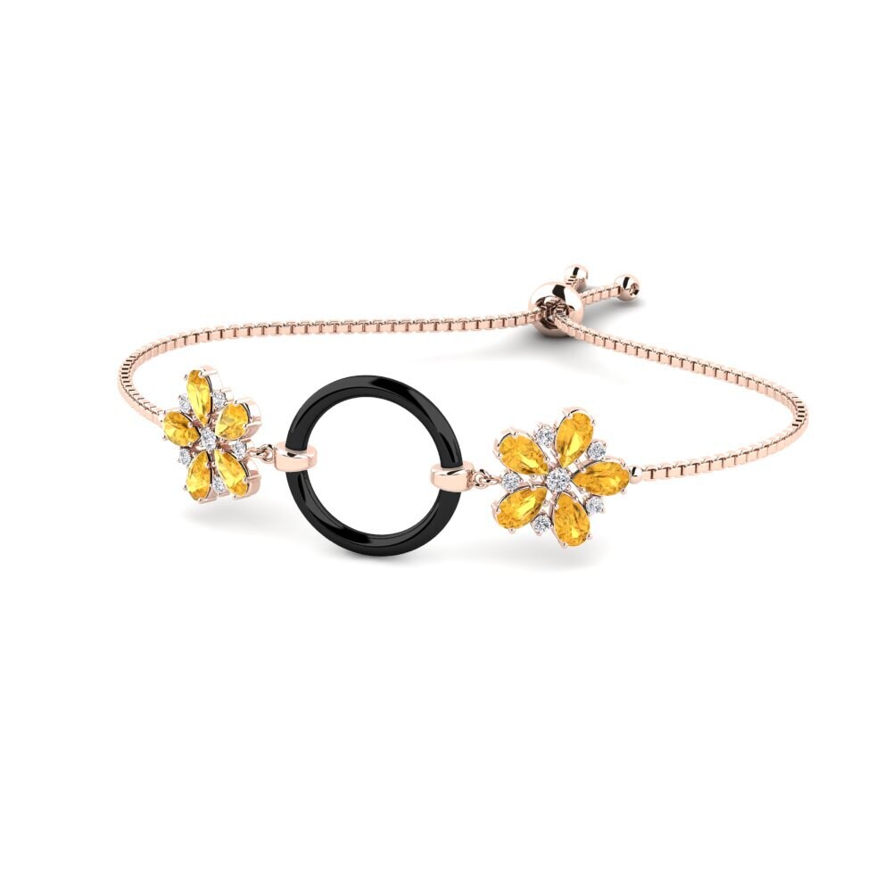 9ct Rose Gold Citrine Women's Bracelet Nodine