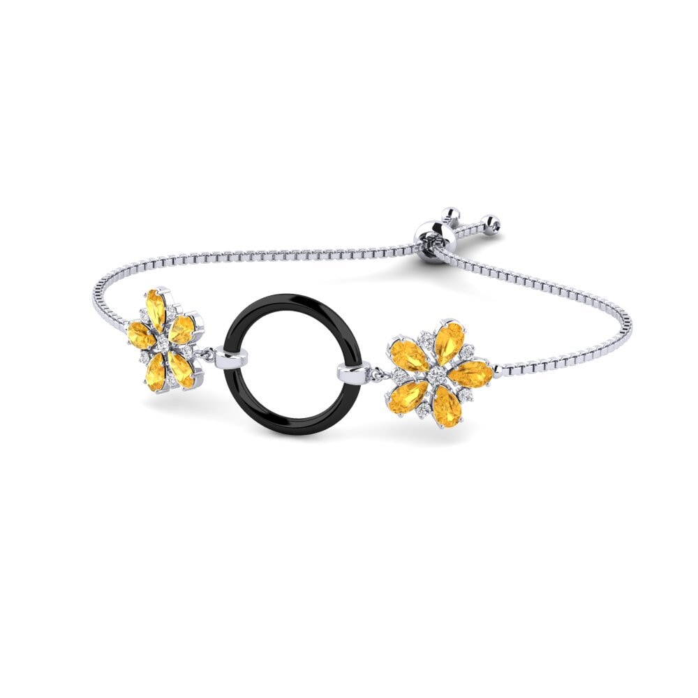 White Silver Citrine Women's Bracelet Nodine