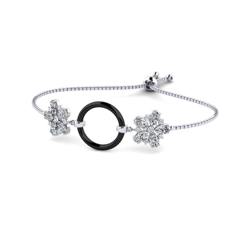 18k Oro Blanco Circonita Pulsera de Mujer Nodine