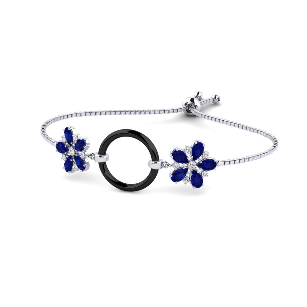 White Silver Sapphire Women's Bracelet Nodine
